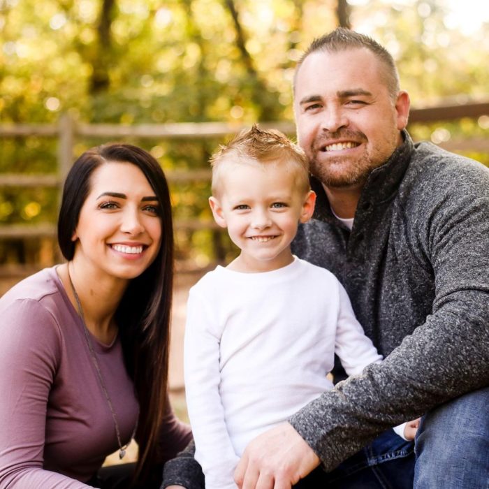 Ryan Martin with his girlfriend, Cherish Casey and son.