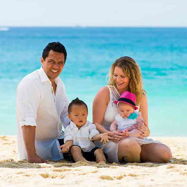 Freddy Maugatai with his wife and kids.